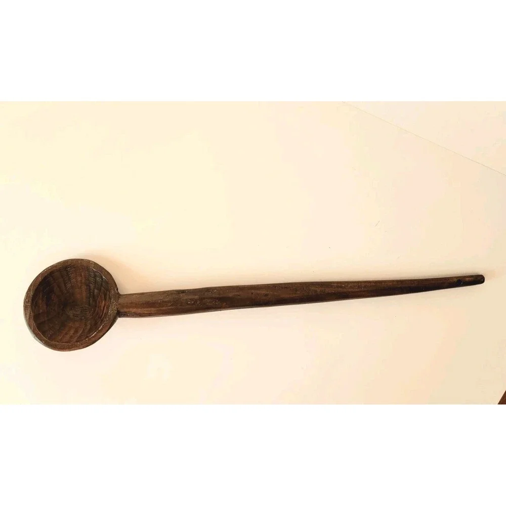 VTG Extra Long Wooden Ladle Hand Carved Rustic Primitive Farmhouse Kitchen 21